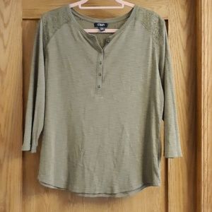 Chaps 3/4 sleeve shirt